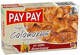 PAY PAY CALAMARES TROZOS SALSA AMERICANA OL-120